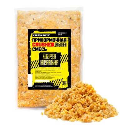 Пакет дробленой кукурузы с желтой этикеткой и рассыпанными зернами - Р8683 / П8683