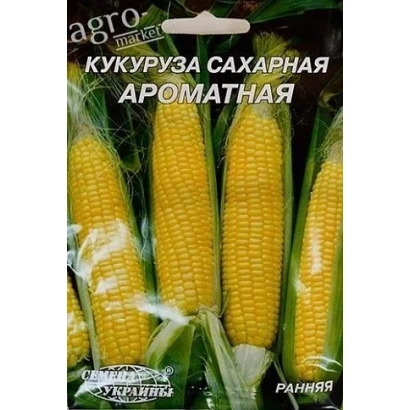 Пакет семян кукурузы сахарной ароматной с изображением початков - В 0491 З