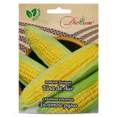Пакет семян сахарной кукурузы 'Золотое руно' с изображением початков - В 9327 ЗХХХЗ