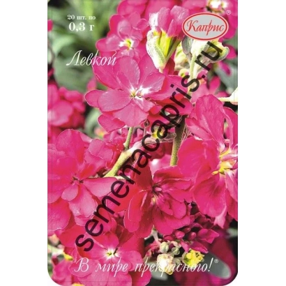 Семена левкоя на упаковке с яркими розовыми цветами - Праздник