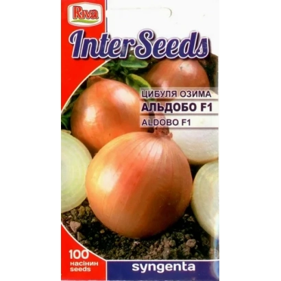 Seed packet of winter onion Aldobo F1 by InterSeeds