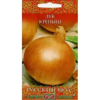 Пакет семян лука КРЕПЫШ с изображением золотистых луковиц