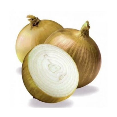 Свежий лук, показанный целиком и нарезанный пополам - МААС 01