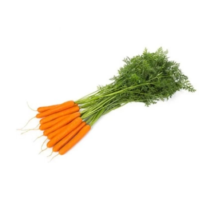 Свіжа морква з зеленню на білому фоні - Хестан