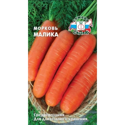 Malika carrot seeds on packaging