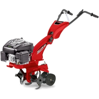 Castelgarden Tellus walk-behind tiller with engine and wheels