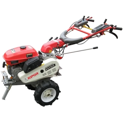 Мотоблок KIPOR с красным двигателем и черными рукоятками