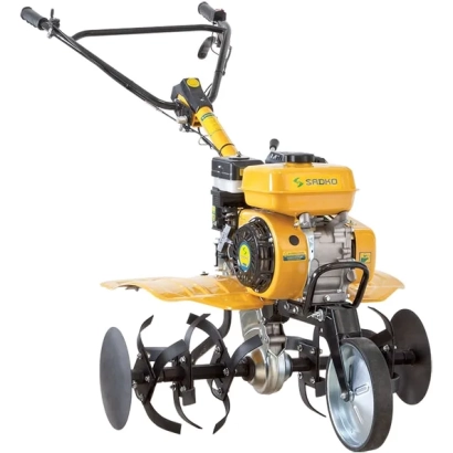 Мотоблок SADKO желтого цвета с черными лопастями и колесами - Мотоблок SADKO M-500