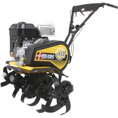 TEXAS motorblock with yellow-black body and tines. - MOTOBLOCK TEXAS TX 601B