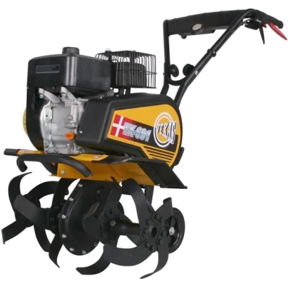 TEXAS motor block with yellow-black body and black tines. - Mower Block TEXAS TX 601TG