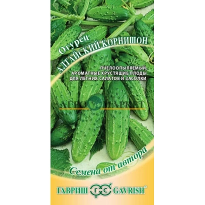 Cucumber seeds variety Altayskiy Kornishon on packaging - ALTAY CORNSHON