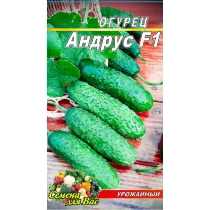 Огурец Андрус F1 на упаковке семян