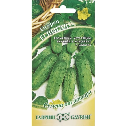 Пакет семян огурца Цыган с изображением зеленых огурцов