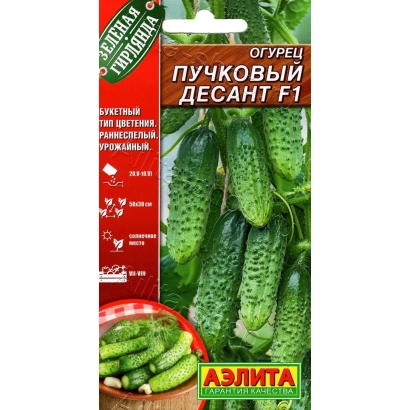 Пакет насіння огірка ДЕСАНТ F1 з зображенням огірків