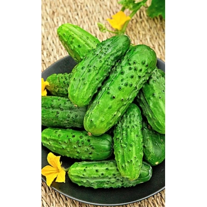 Свежие огурцы на тарелке с желтыми цветами - Экстрим
