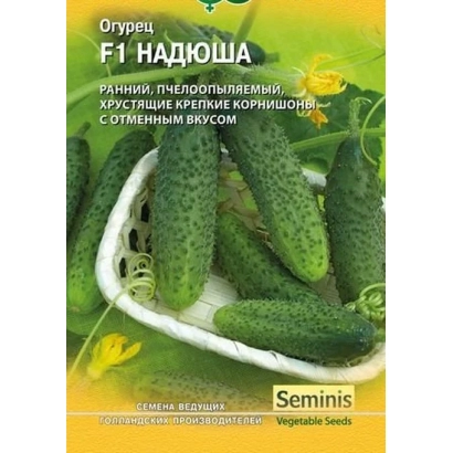 Seed packet of cucumber variety Nadyusha F1 by Seminis