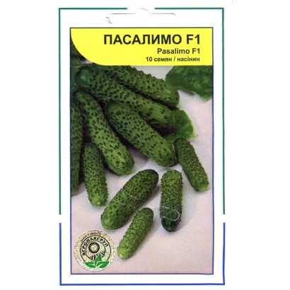 Пакет семян огурца Пасалимо F1 с изображением зеленых огурцов