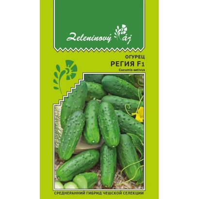 Пакет семян огурца РЕГИЯ F1 с изображением плодов