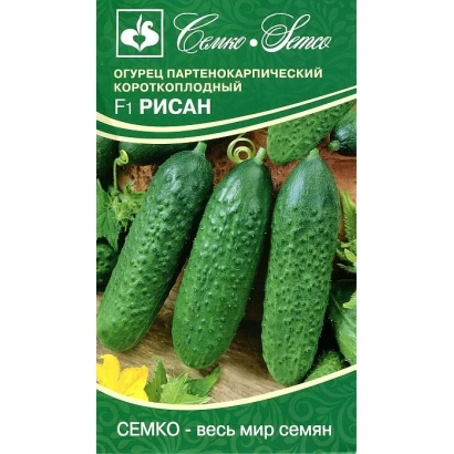 Пакет насіння огірка РИСАН з зображенням зелених огірків