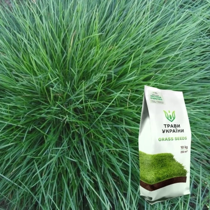 Мешок семян Тетракс на фоне овсяницы