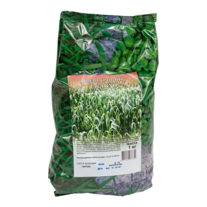 Пакет з овсом Гаврош на зеленому фоні