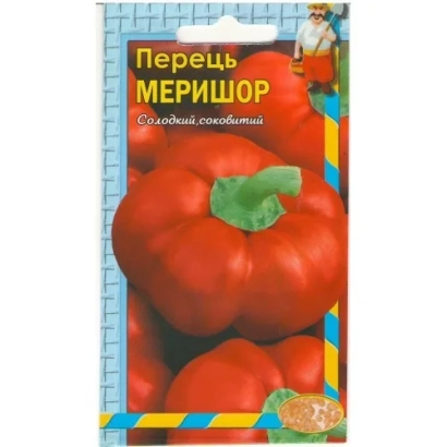 Пакет семян перца Меришор с изображением красных плодов