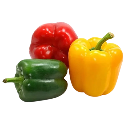 Три перца — красный, зелёный и жёлтый — на белом фоне - Святогор