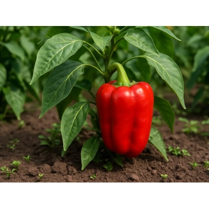 Червоний перець на рослині - СПІКАНА ПОРА