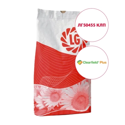 Мешок семян подсолнечника ЛГ50455 КЛП с логотипом LG и надписью Clearfield Plus - ЛГ50645 КЛП