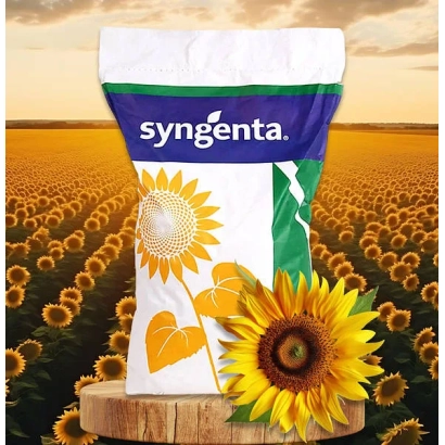 Мешок с семенами подсолнечника NK Singi на фоне поля - НК Синги