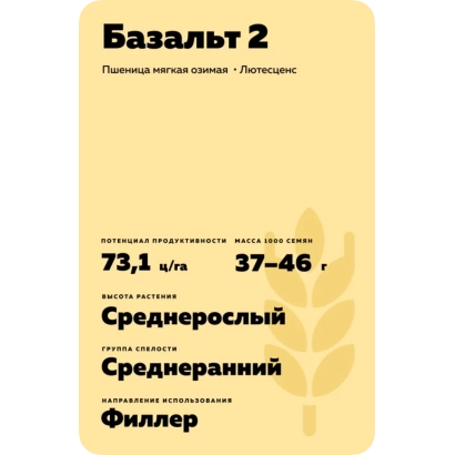 Пакет семян пшеницы сорта Базальт 2