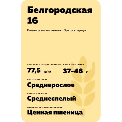 Пакет семян пшеницы сорта Белгородская 16