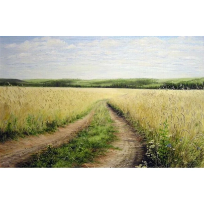 Поле пшеницы с дорогой на фоне - Бондаривна