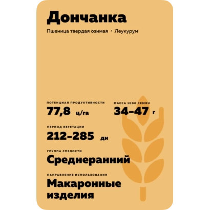 Пакет семян пшеницы твердой Дончанка - Дончанка 3
