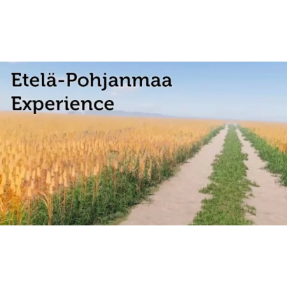 Поле пшеницы с надписью Etelä-Pohjanmaa Experience - Етела