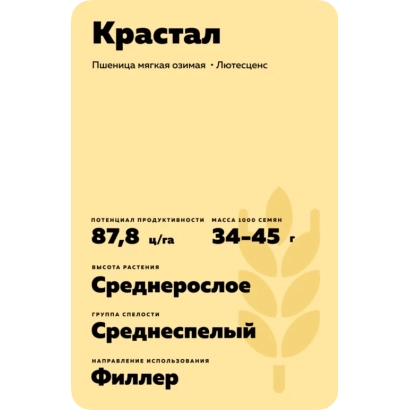 Пакет семян пшеницы КРАСТАЛ