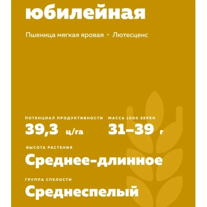 Мішок насіння пшениці сорту ЮВІЛЕЙНА - ОРЕНБУРЗЬКА ЮВІЛЕЙНА