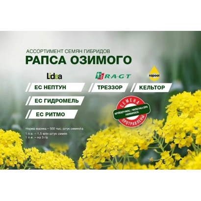 Сорт рапса озимого ЕС Нептун на упаковке семян