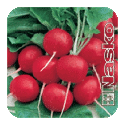 Пакет семян редиса Карбона с изображением красных корнеплодов
