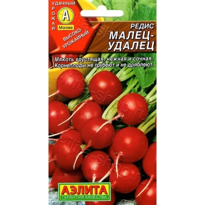 Пакет насіння редиски УДАЛЕЦ з зображенням свіжих коренеплодів - УДАЛЕЦЬ