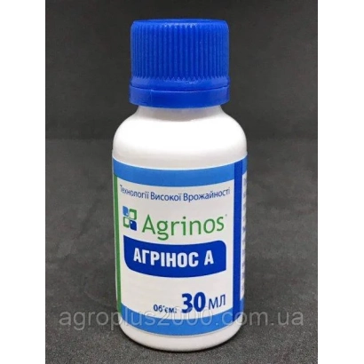 Bottle of growth regulator AGRINOS A with 30 ml volume
