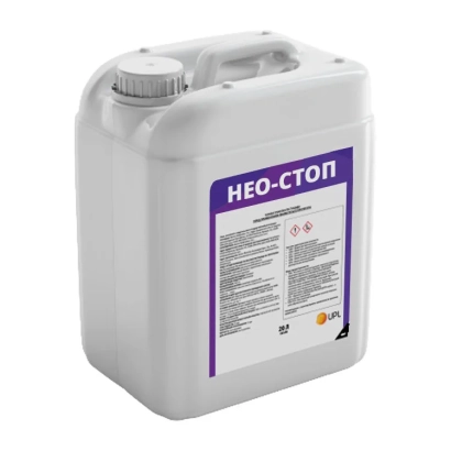 Белая канистра с этикеткой НЕО-СТОП - Нео-Стоп Л 500