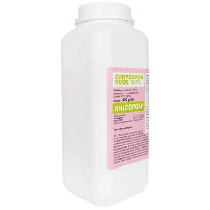 Белая бутылка с этикеткой Rizotron - Ризотрон (Ризодар)