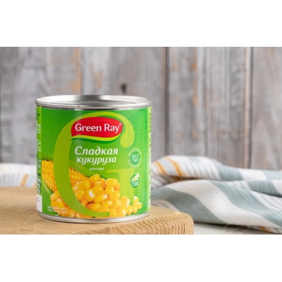Консервована солодка кукурудза в банку Green Ray - РАЙЗІНГ САН