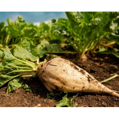 Свекольная ботва и корнеплод на земле - Дануб