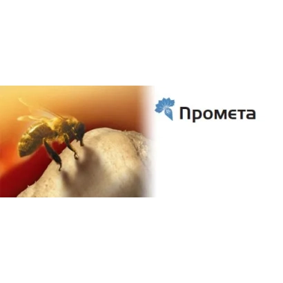 Логотип Промета на фоне сахарной свеклы и пчелы