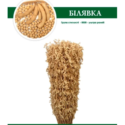 Соя БИЛЯВКА в упаковке с изображением зерен и стеблей