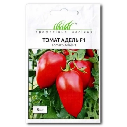Пакет семян томата Адель F1 с изображением красных плодов
