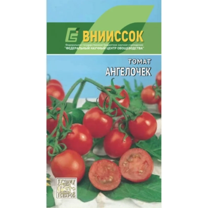 Пакет семян томата Ангелочек с изображением спелых плодов