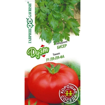 Пакет семян томата Бисер с изображением помидора и зелени